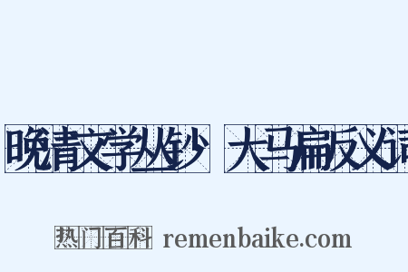晚清文学丛钞·大马扁反义词是什么意思的图片